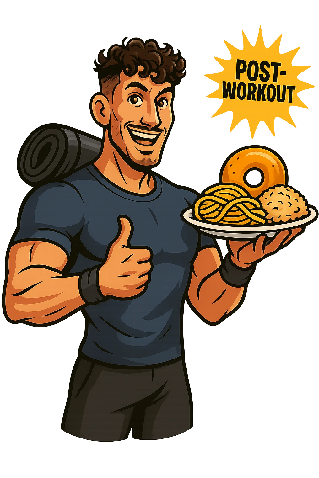 Uomo che sfrutta un timing di nutrienti per mangiare più carbo post workout emoji