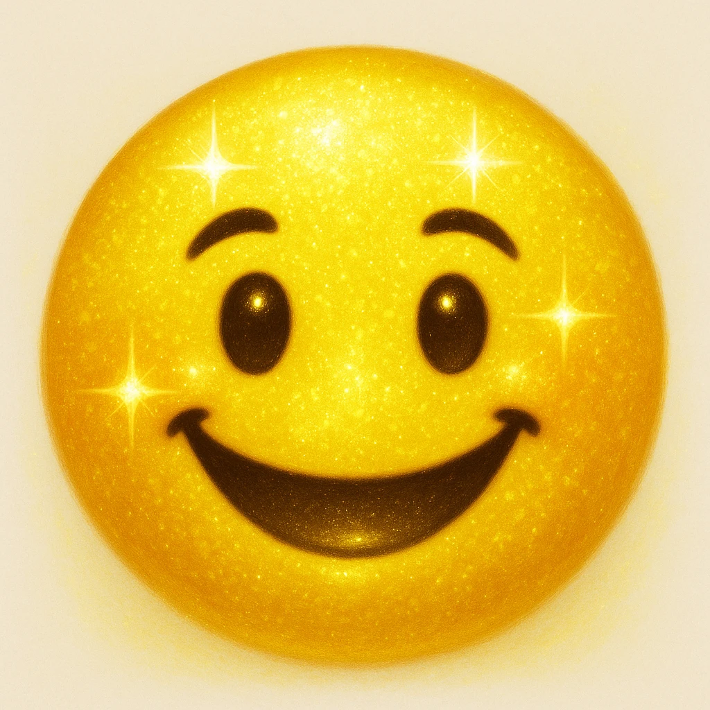 yellow face emoji with sparkly highlighter emoji