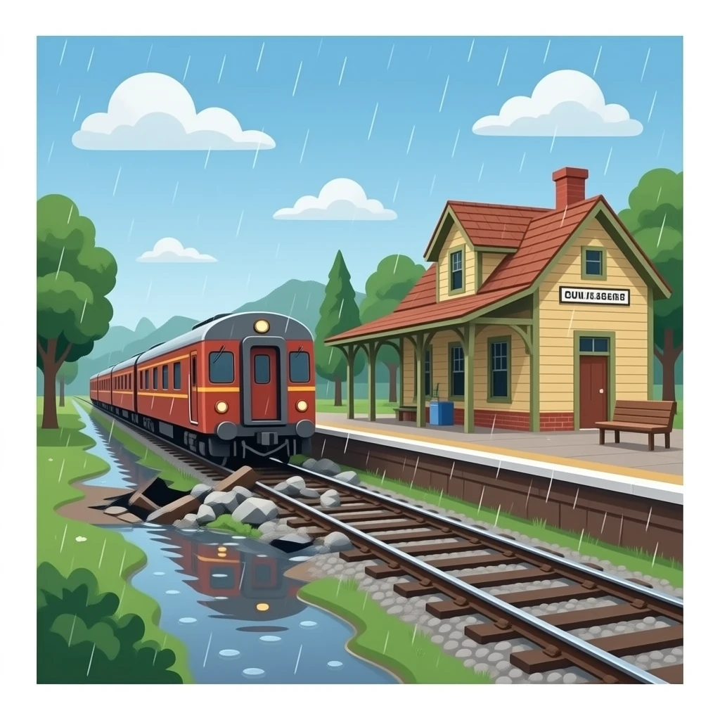 A train derailment year: 1946 location: train station emoji