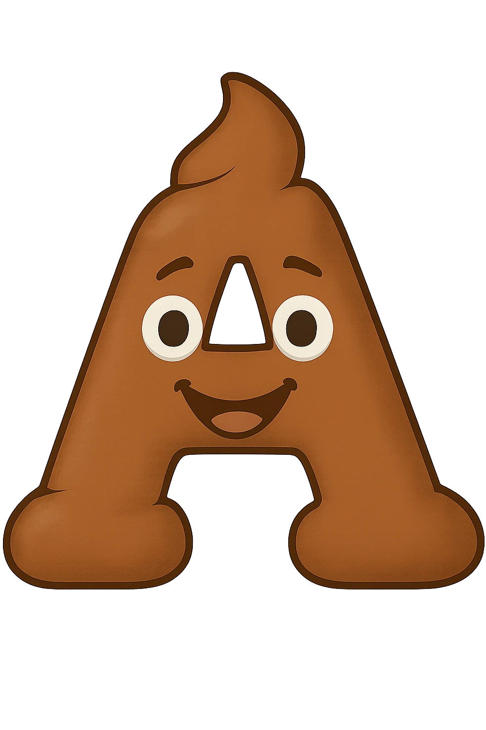lettera "A" a forma di cacca emoji