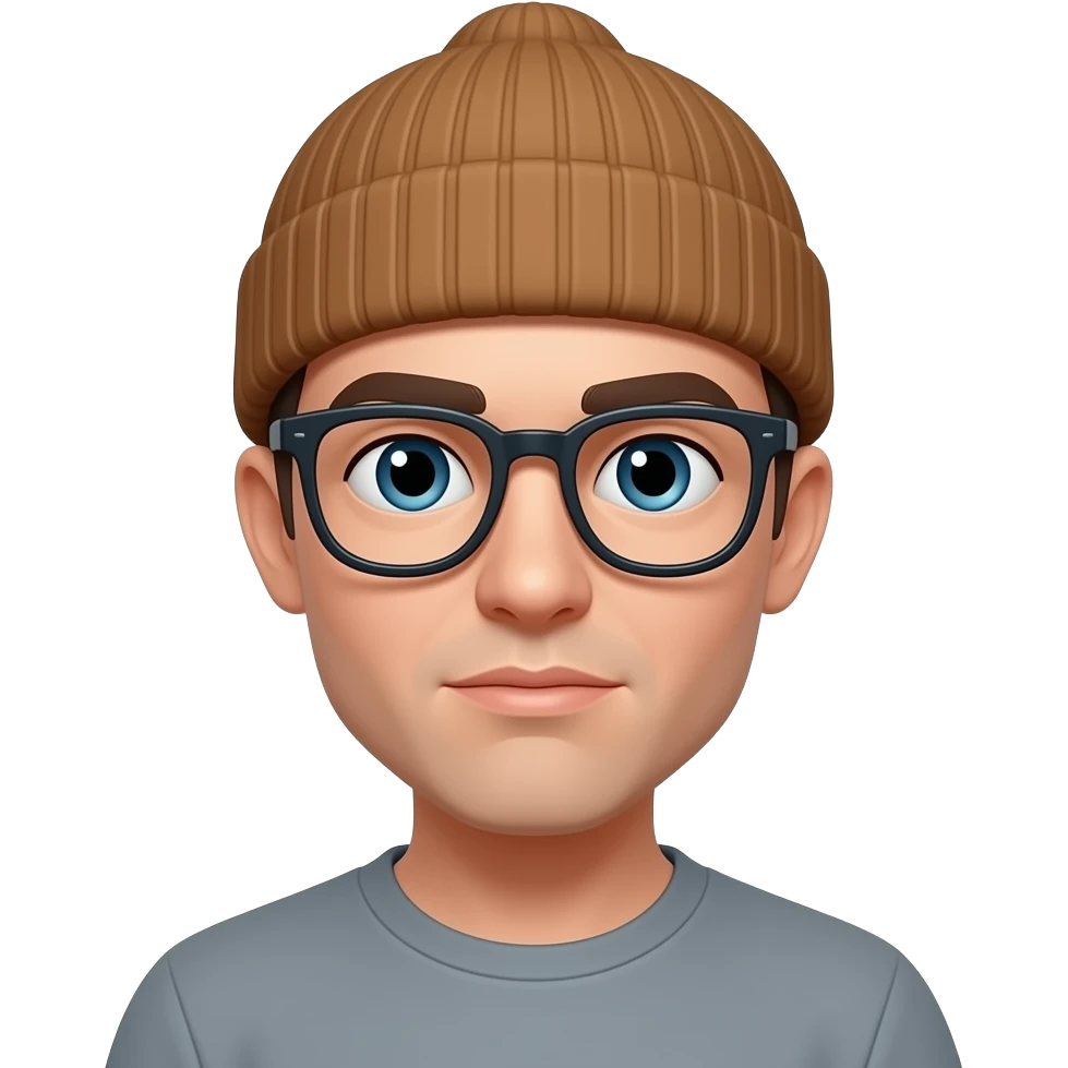 Glasses+beanie+expression emoji