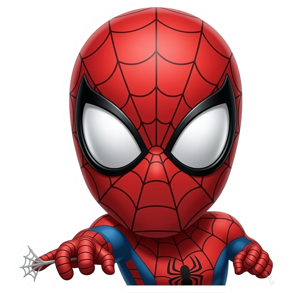 Built a sticker of the amazing spiderman, while throwing web emoji