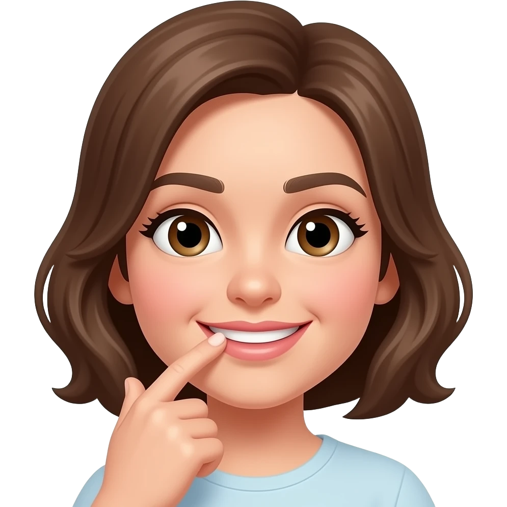 Biting finger flirting face emoji