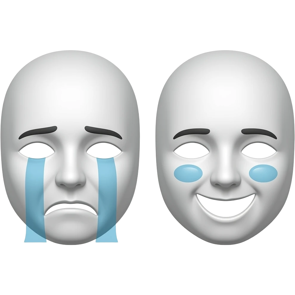 sad & happy mask emoji