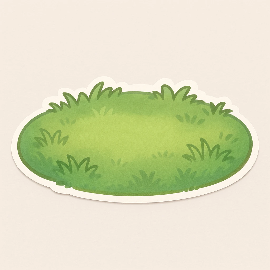 一片草地，中间有一块空地 emoji