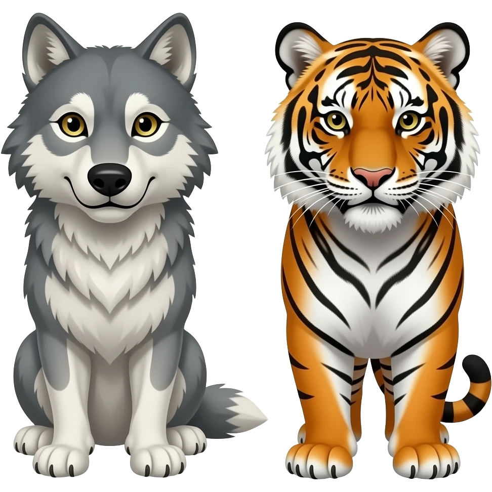 Wolf vs tiger emoji