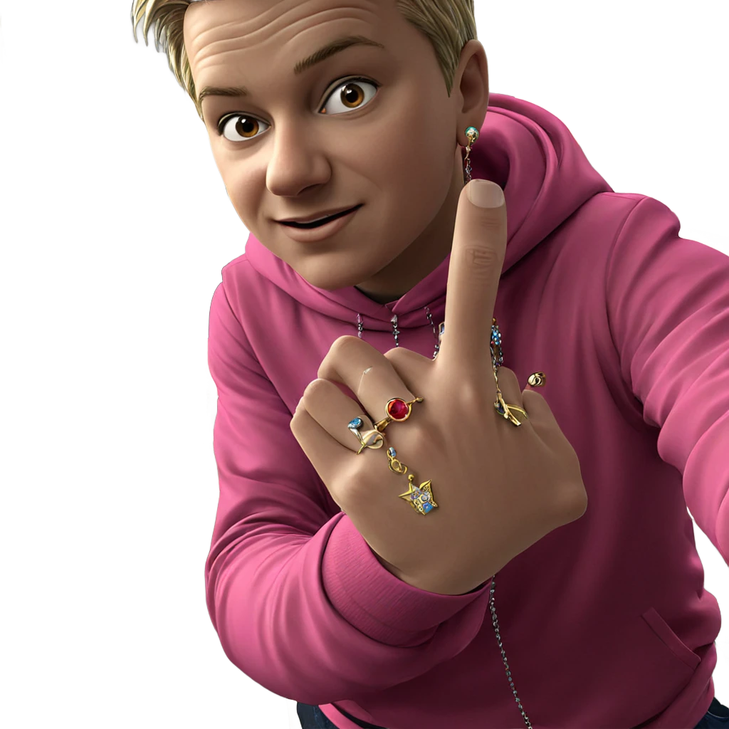 hooded boy with jewelry display emoji