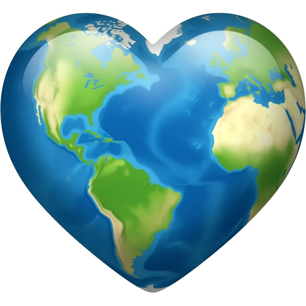 Earth heart emoji