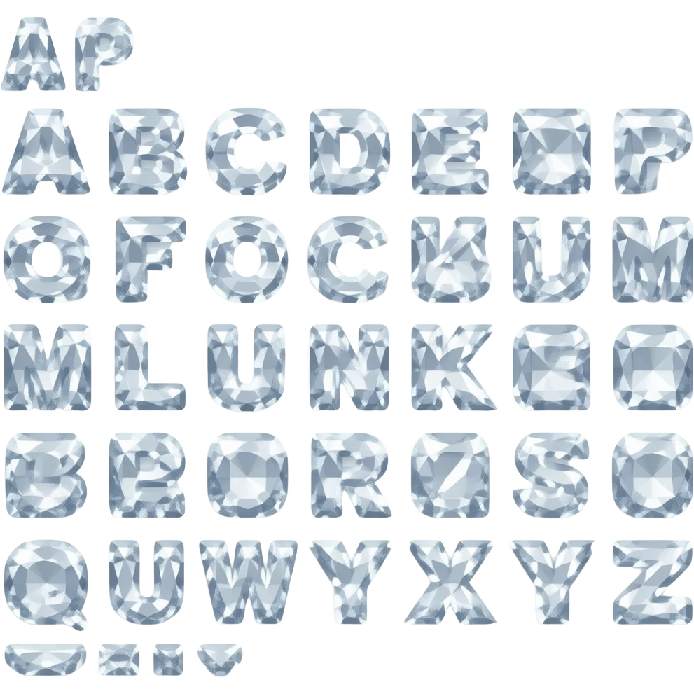 beautiful gemstone shiney alphabet emoji