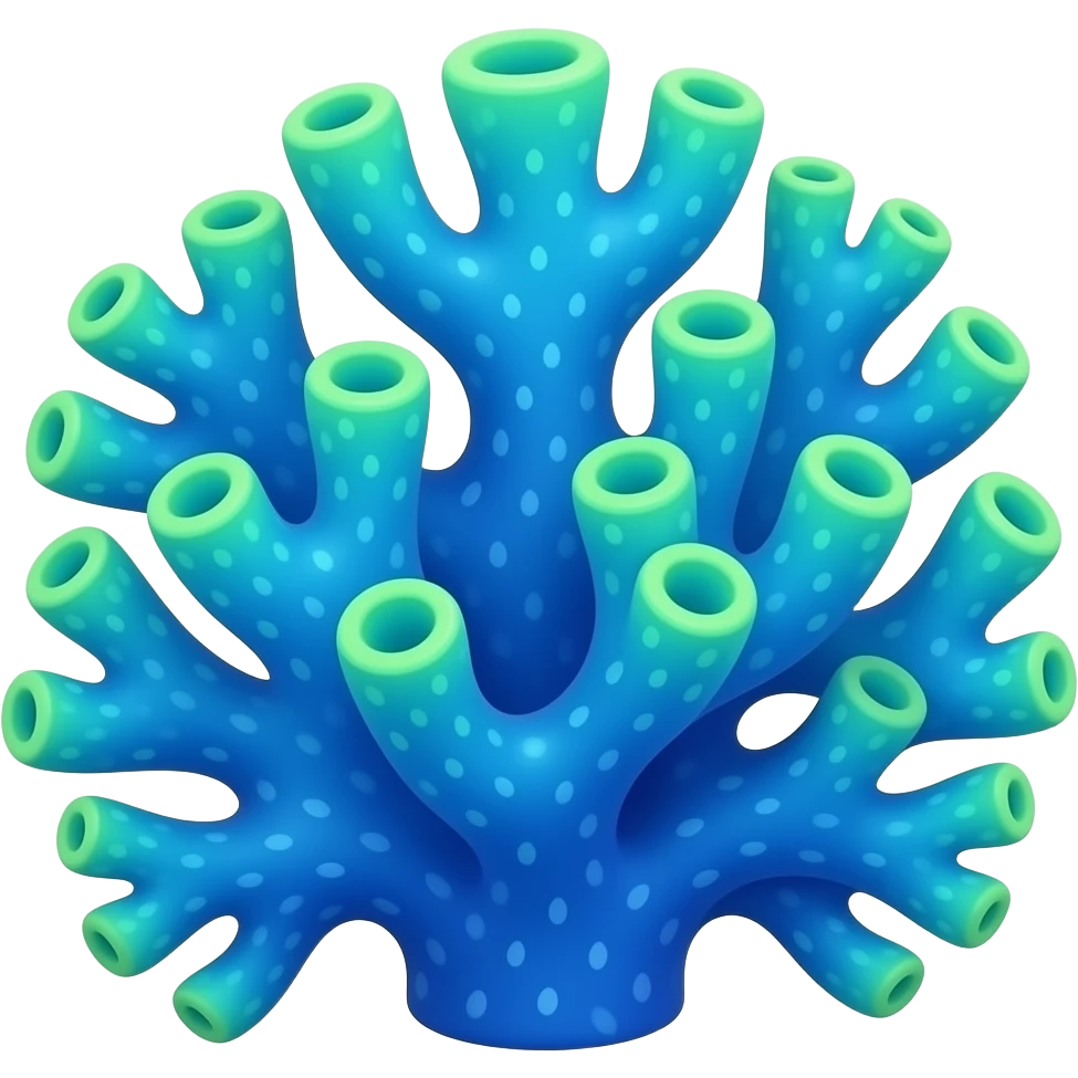 fluorescent toxic exotic blue colorful tropical coral emoji