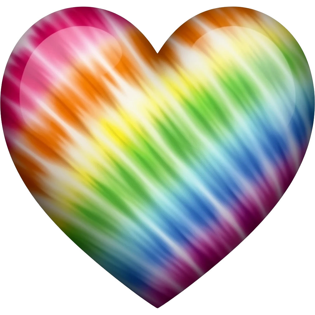 Rainbow tie dye heart emoji