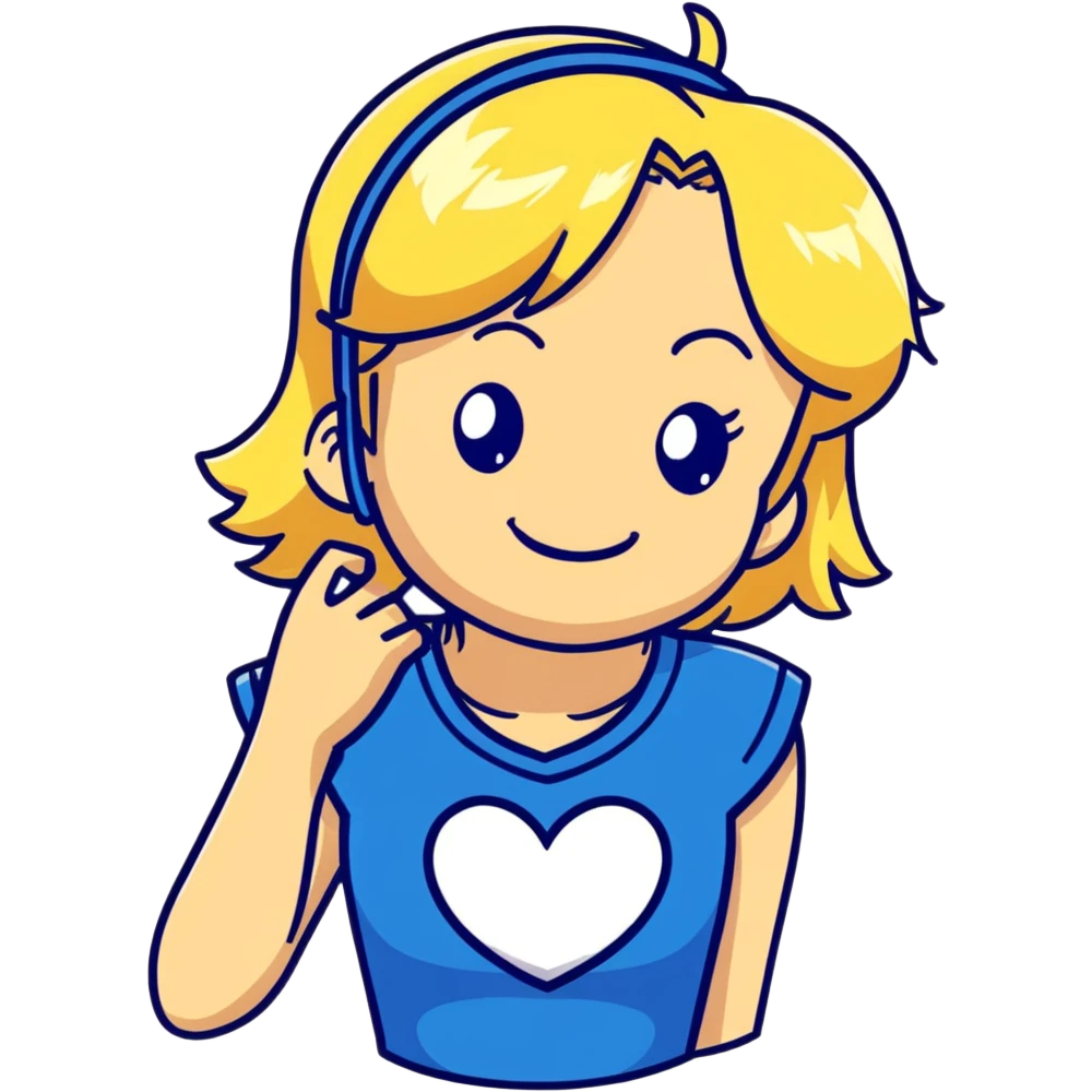 Smiling Lucy Heartfilia from Fairy Tail with blonde hair emoji