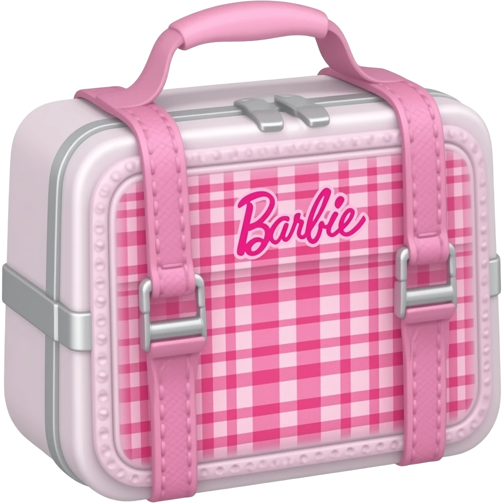 lonchera de Barbie con vestido de tirantes color rosa acuadrille rosa emoji