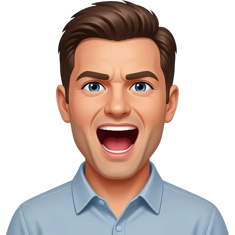 Man orgasming with mouth open emoji