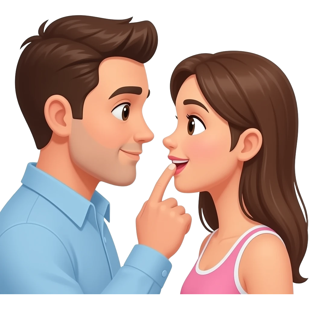 guy put his finger into her mouth emoji