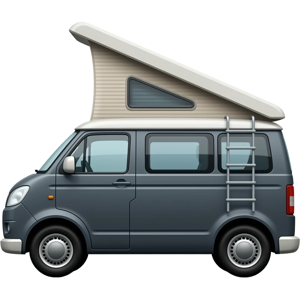 westfalie nugget with high roof (in dark anthracite) - from the side. Cute campervan emoji