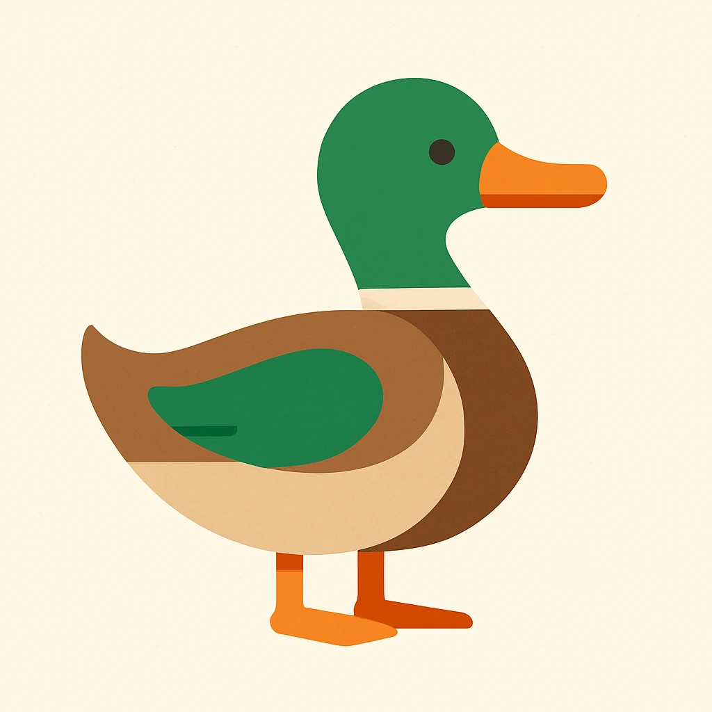 Flat design style duck emoji