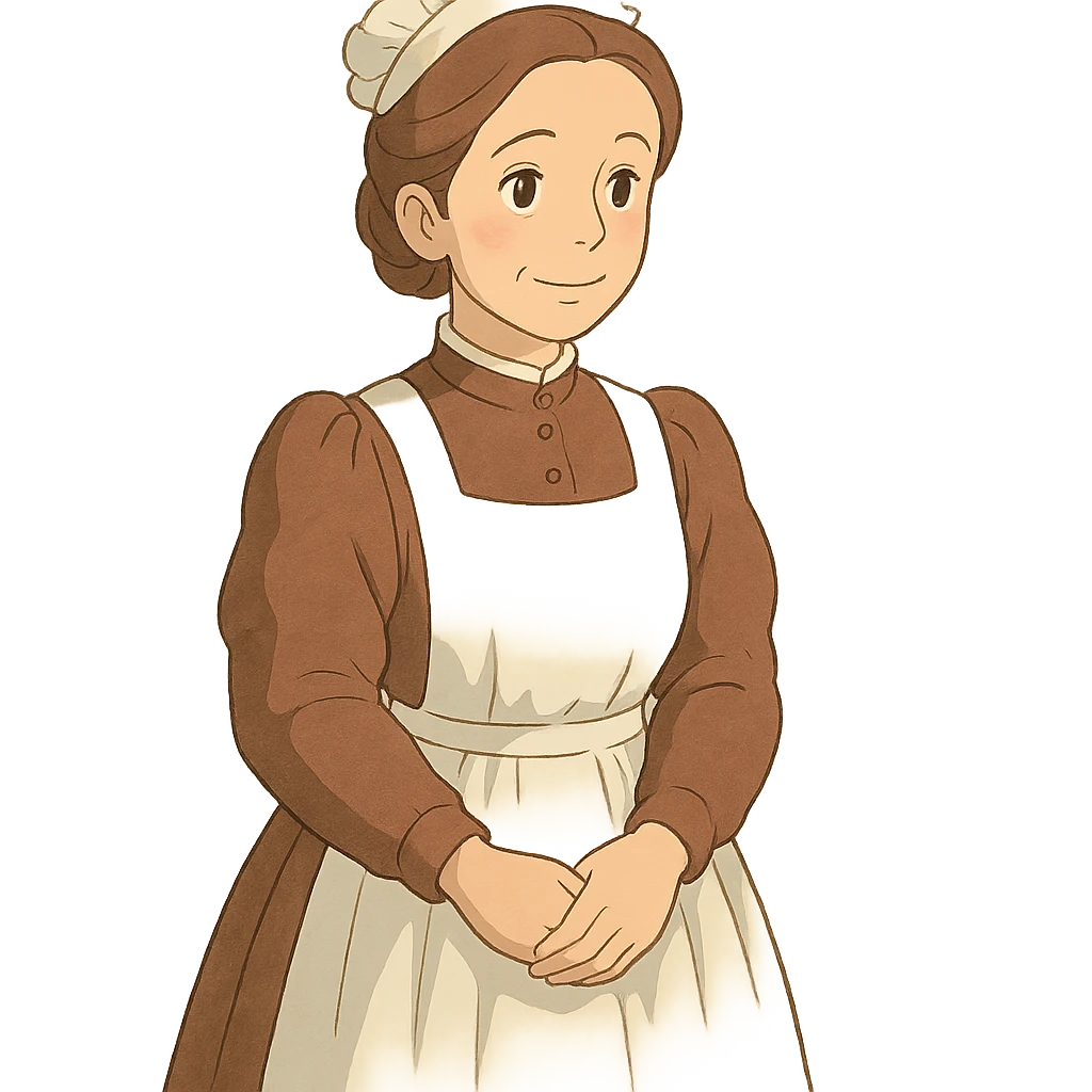 victorian midwife with background emoji