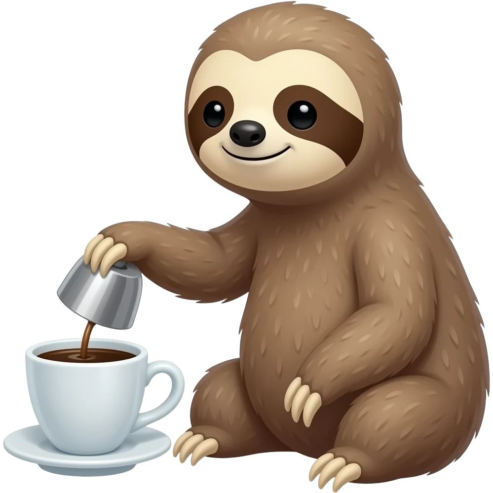 sloth MAKE COFFEE emoji