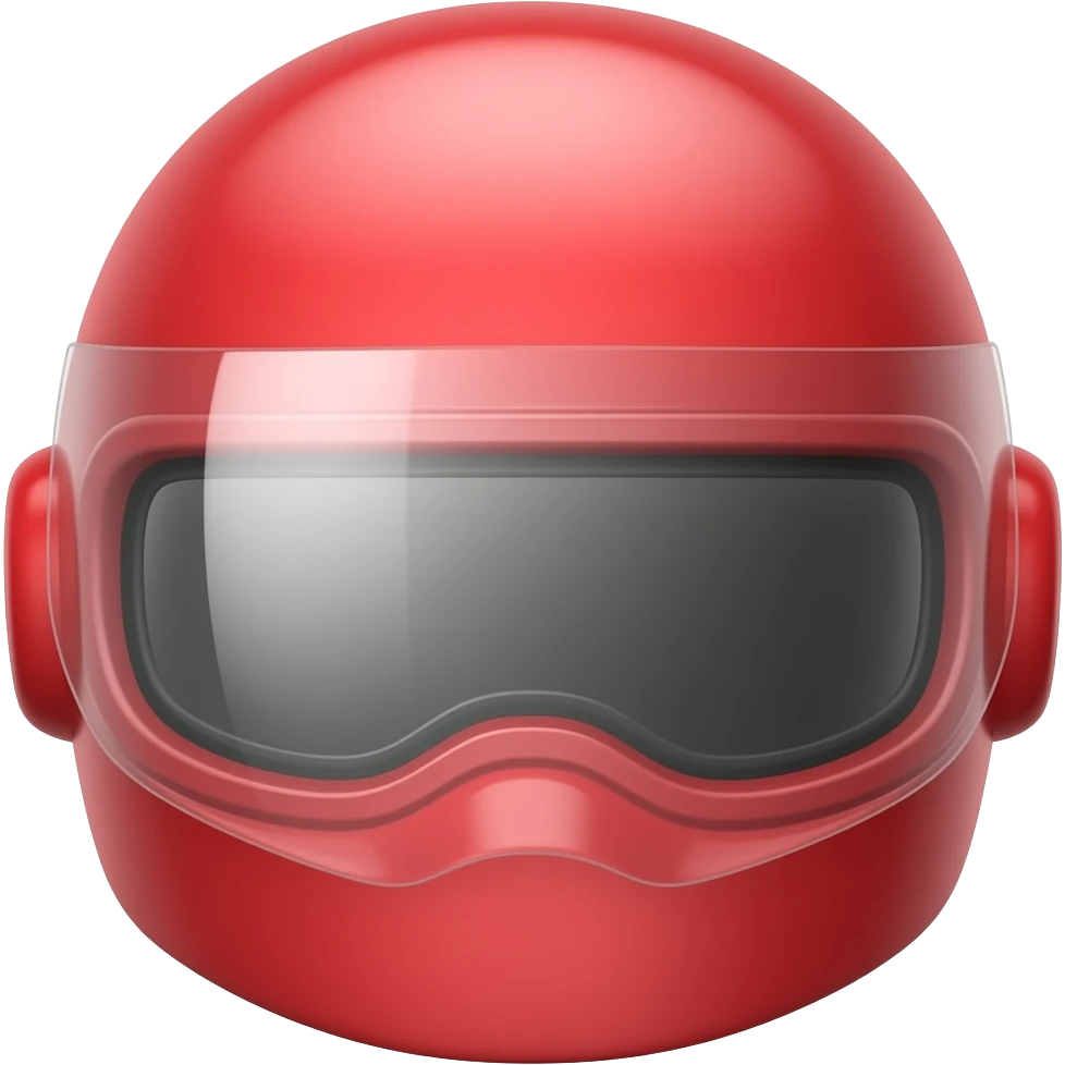 A red helmet at the front emoji