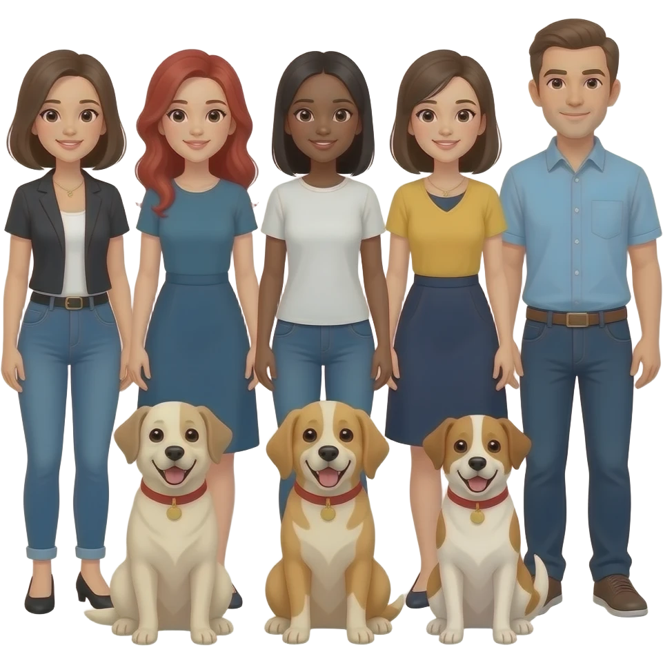 👩🏼👩🏻‍🦰👩🏽👩🏻👨🏻🐶🐶🐶 emoji