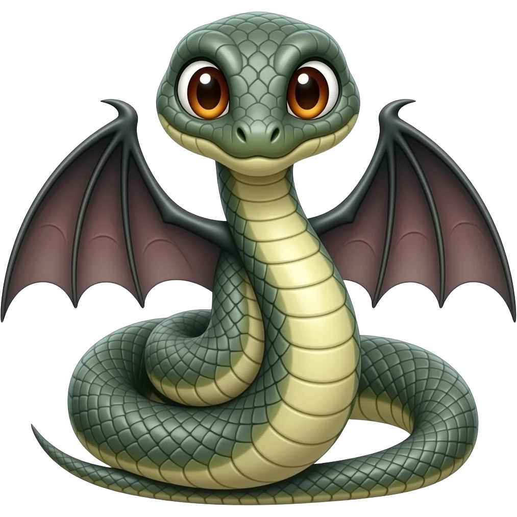 Serpiente alada con alas de murciélago emoji