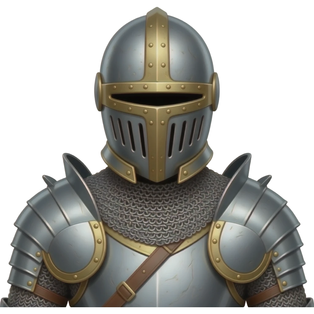ancient knight's armor with nobody wearing it emoji