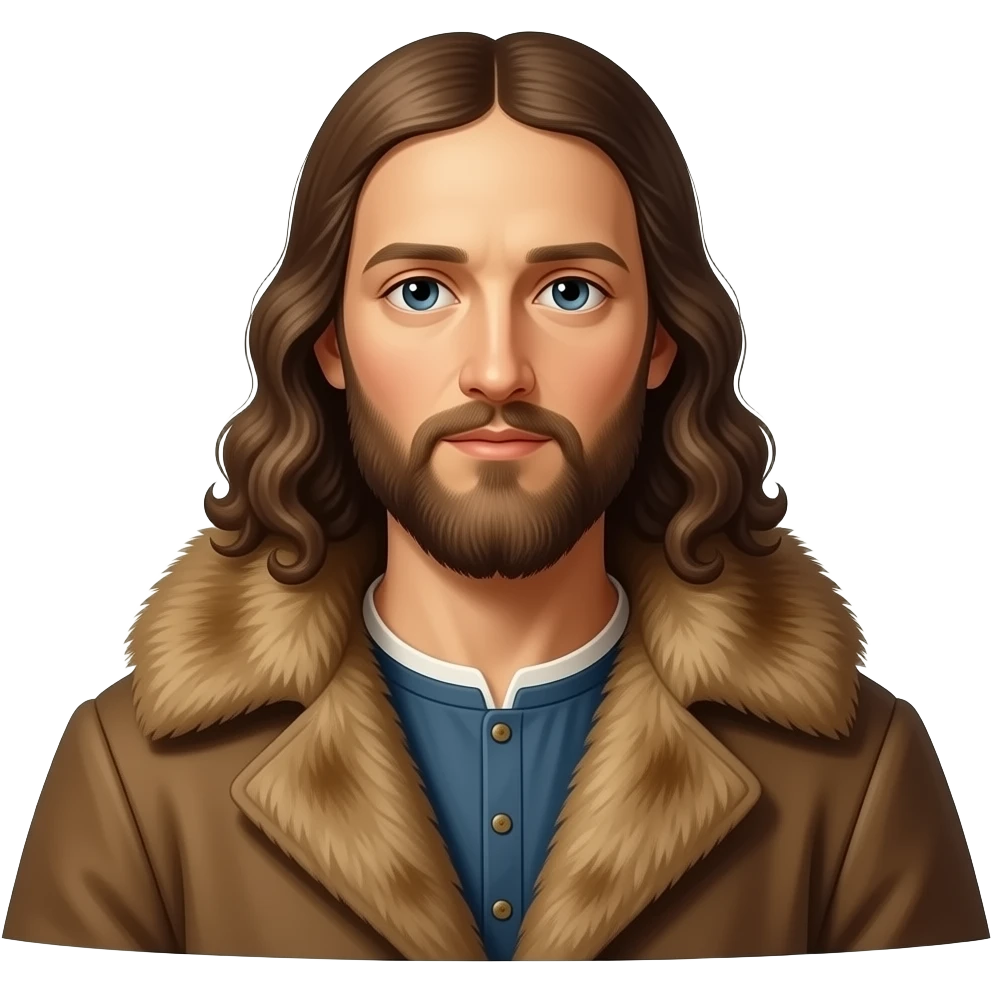 cinematic - Albrecht Dürer self-portrait in a coat with a fur collar, The self-portrait is considered remarkable because of its resemblance to contemporary representations of Christ emoji