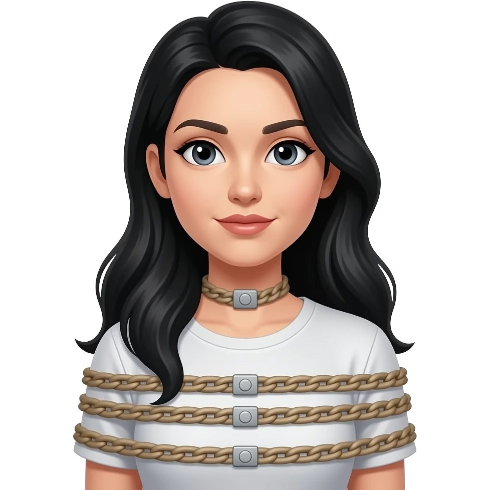 Woman restraintLong Black hair emoji