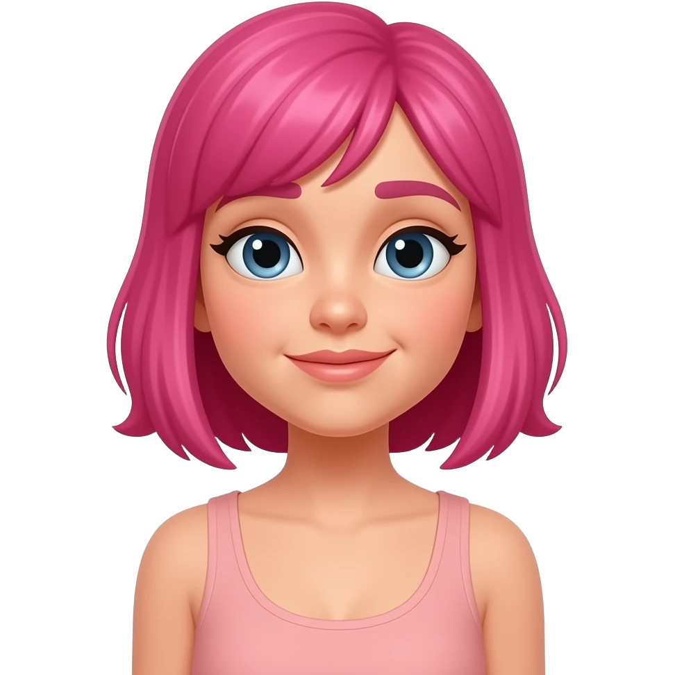 Shrugging woman with pink hair emoji