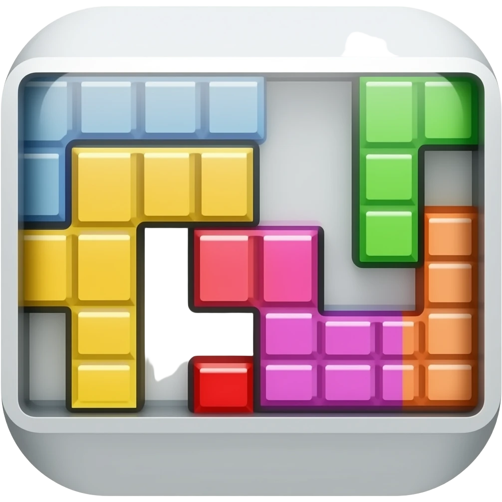 App logo for my game app that is about tetris emoji