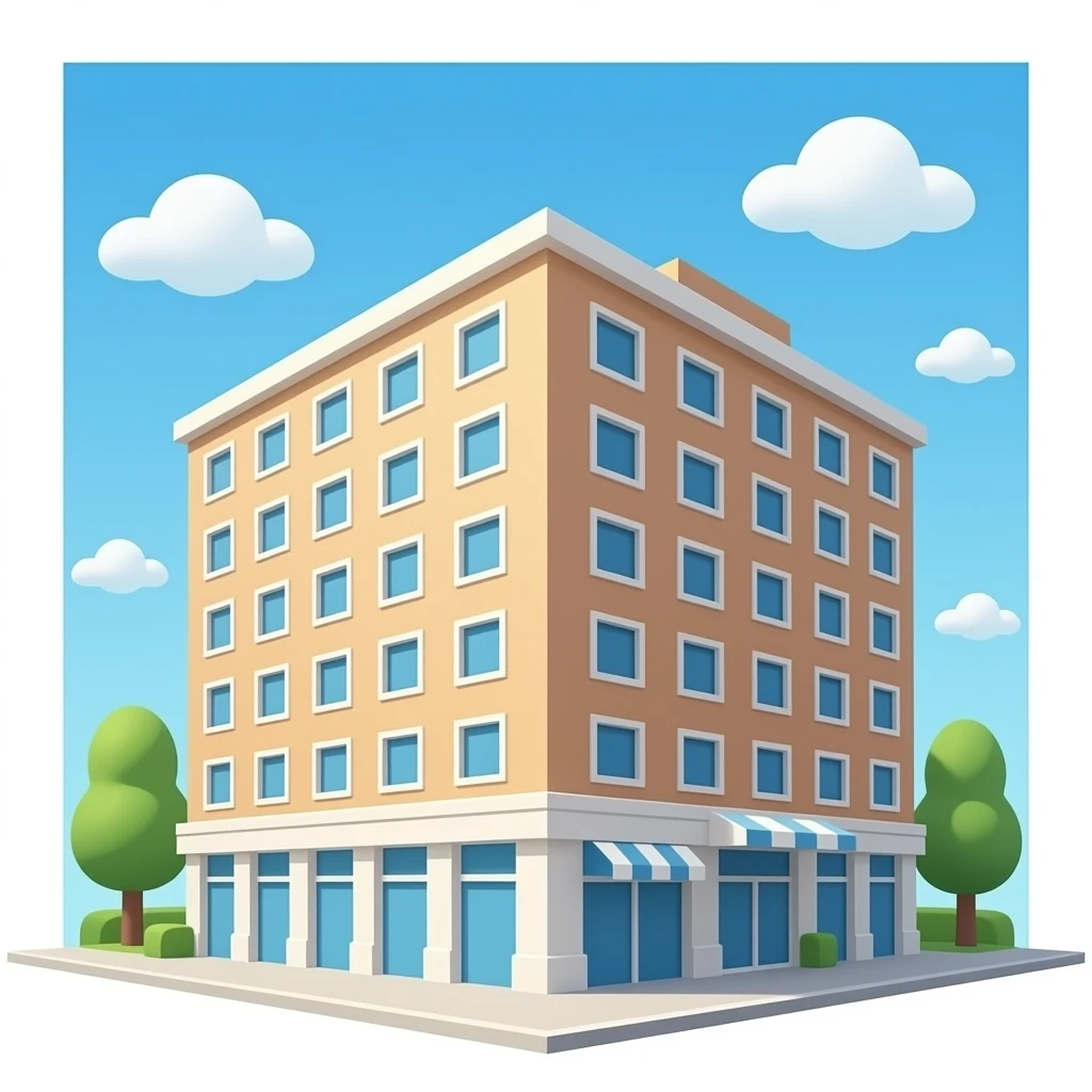 The corner building of the hotel emoji