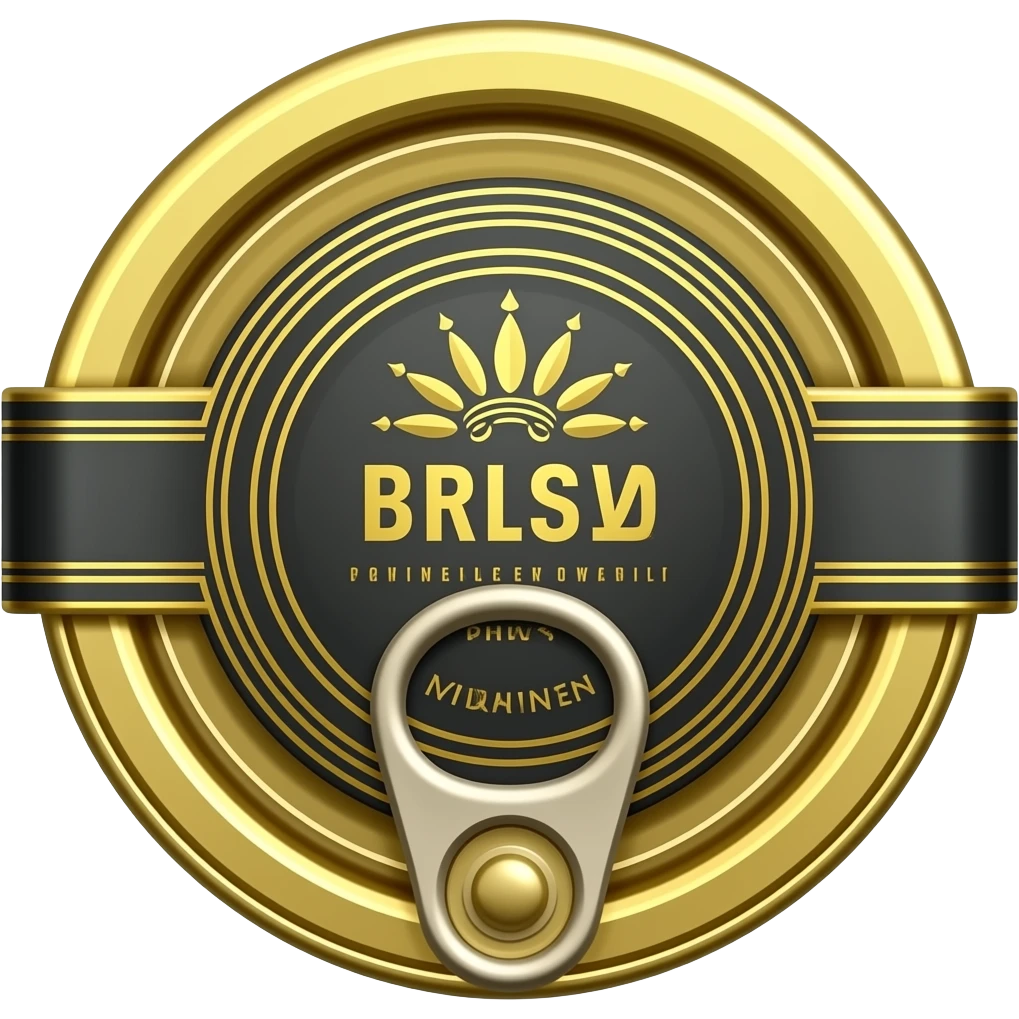 A caviar tin emoji in refined old money style, premium packaging, sophisticated luxury aesthetic emoji