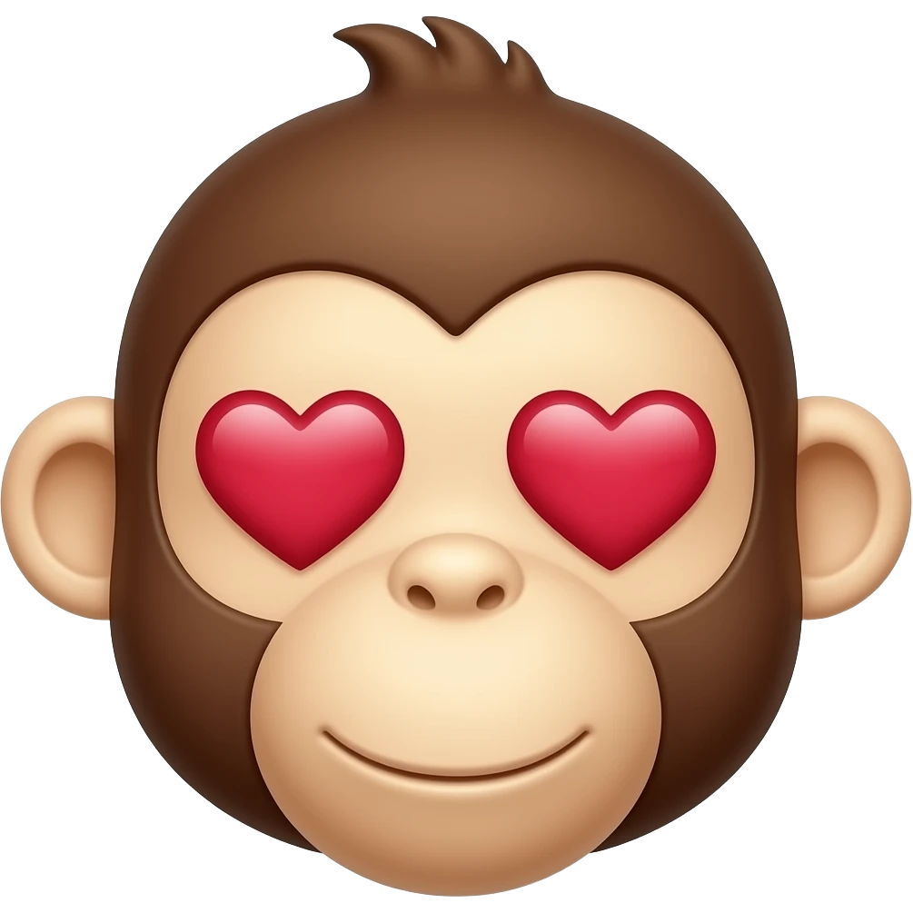 Singe avec des yeux de cœur emoji