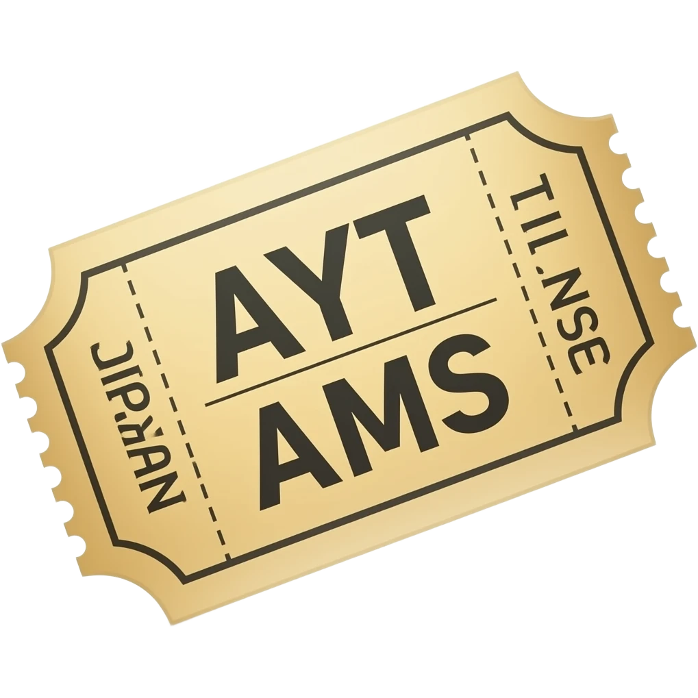 ticket (AYT to AMS) emoji