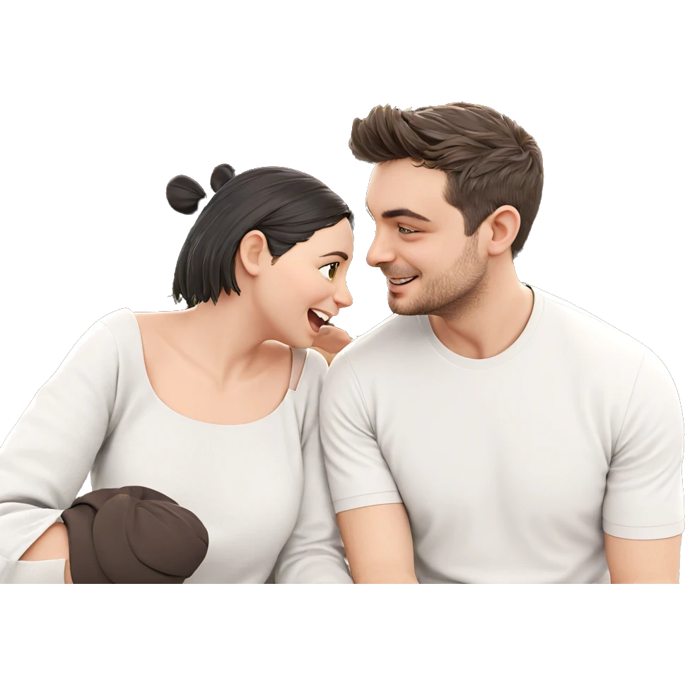 happy couple enjoying outdoors emoji