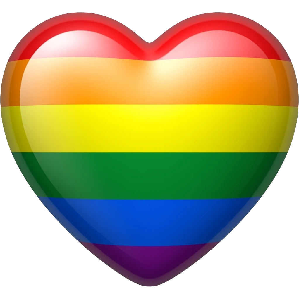 LGBT flag heart shiny emoji