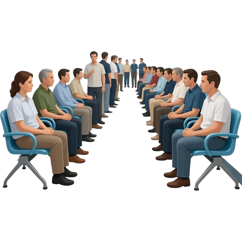 lista de espera hospital con mucha gente esperando emoji