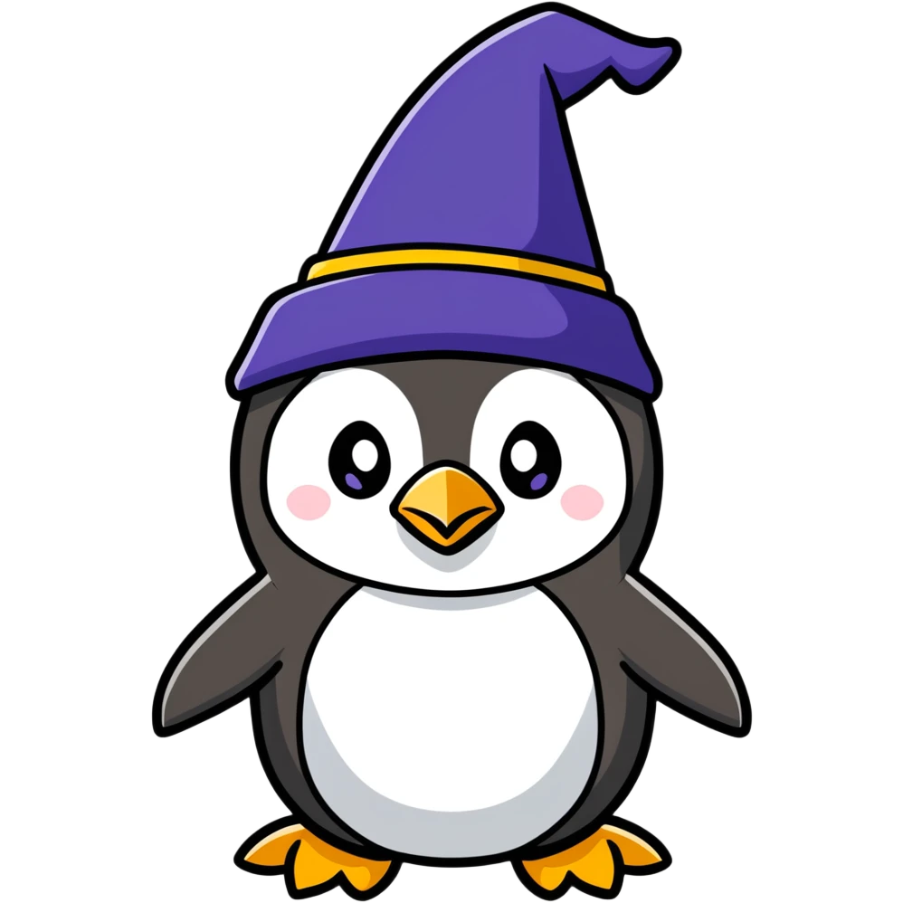 A penguin wizard emoji
