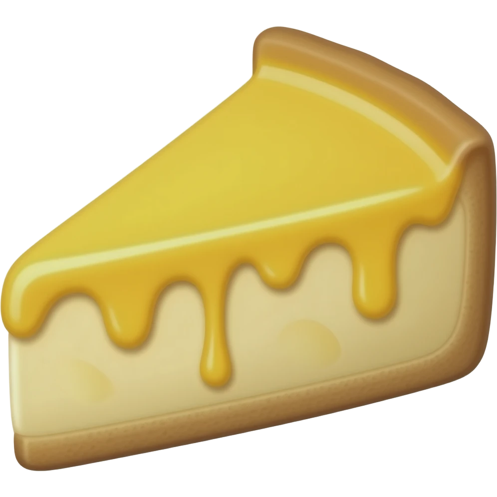 cheesecake with drizzled Yellow icing emoji