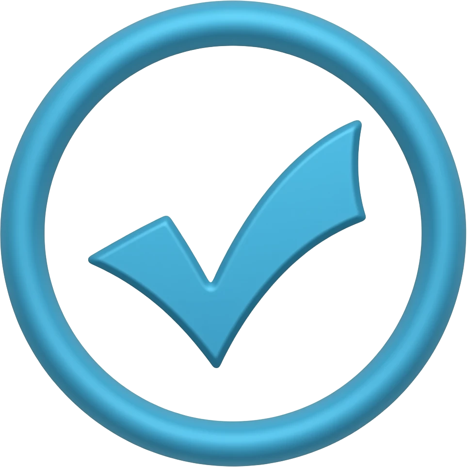 Blue tick with in a jiggle circle emoji