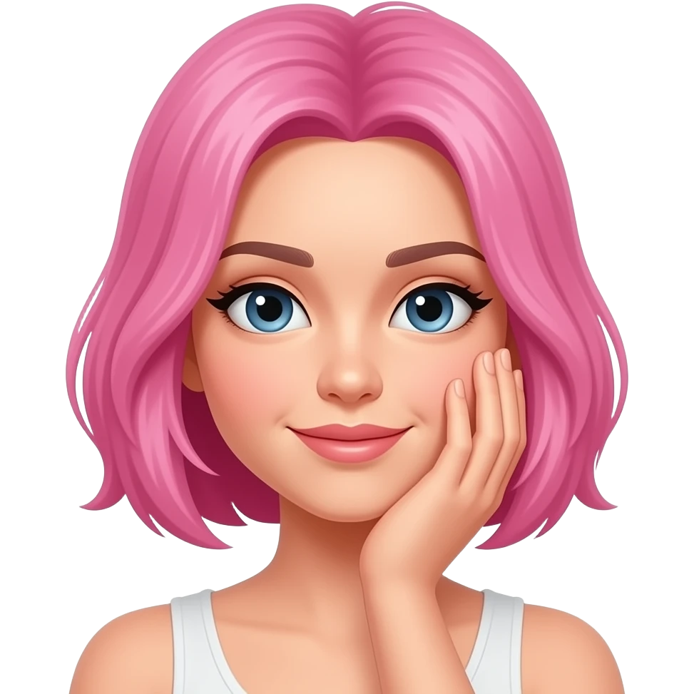 pink hair emoji female palm on face emoji