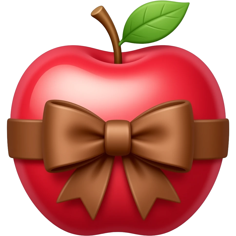 brown bow apple style emoji