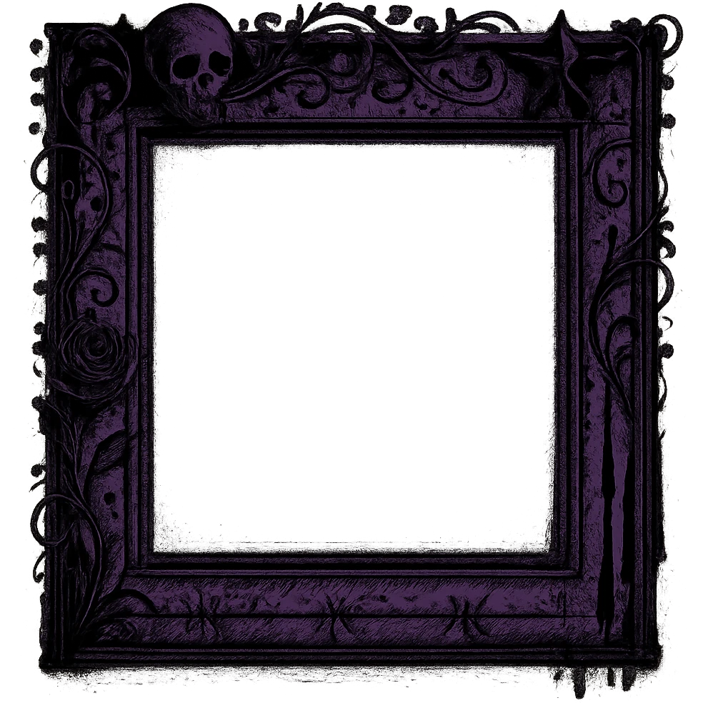 emo style black and purple empty picture frame emoji