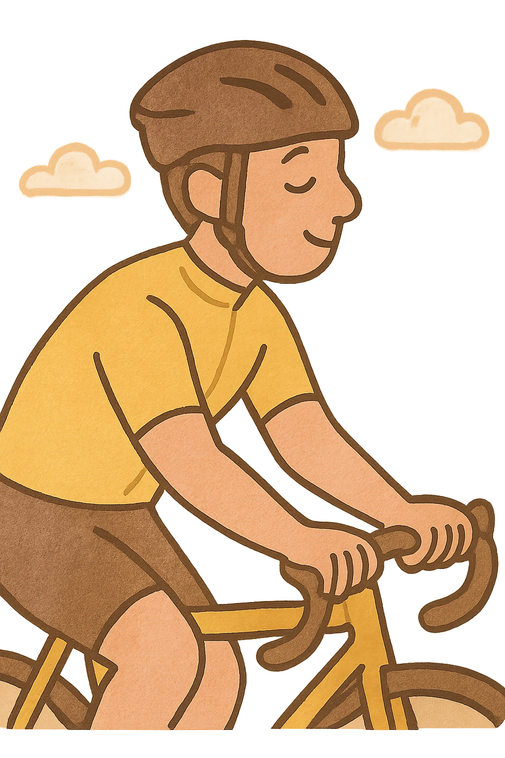 yellow cycling jersey, minimal flat design emoji