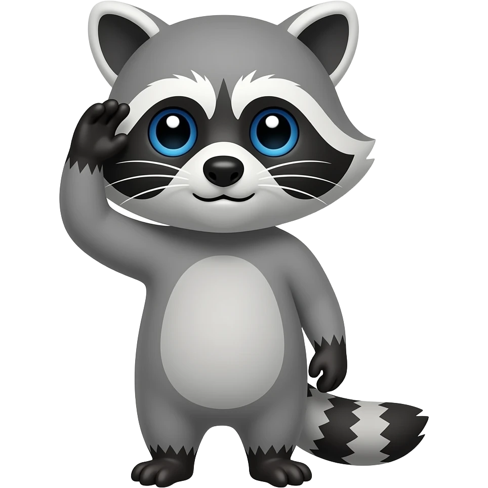 raccoon saluting emoji