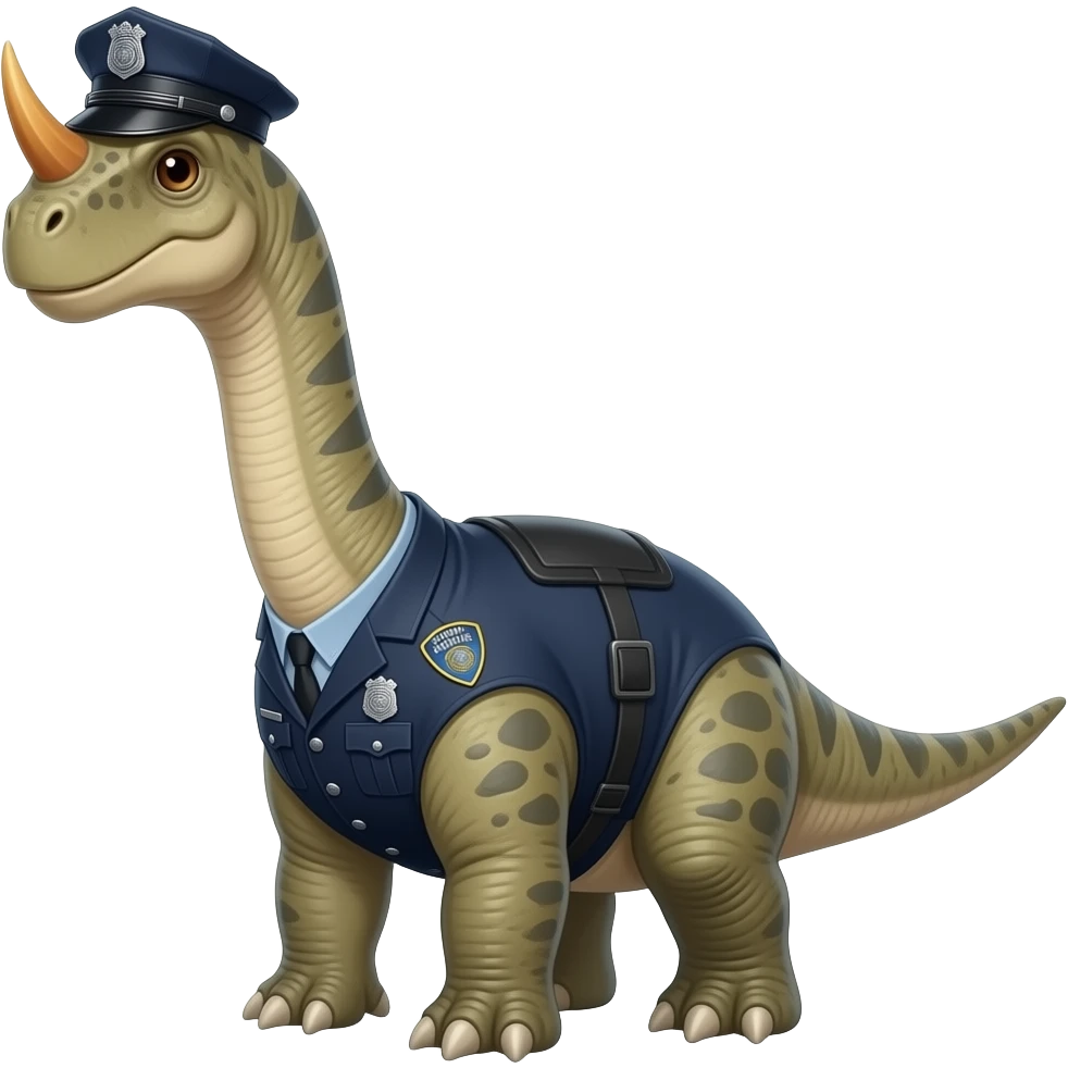 Make Brontosaurus with police uniform. emoji