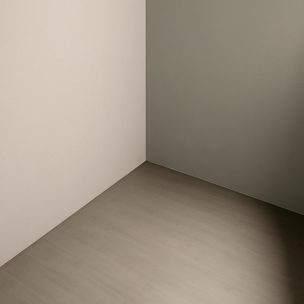 a room corner with two walls, high-angle view, modern style emoji