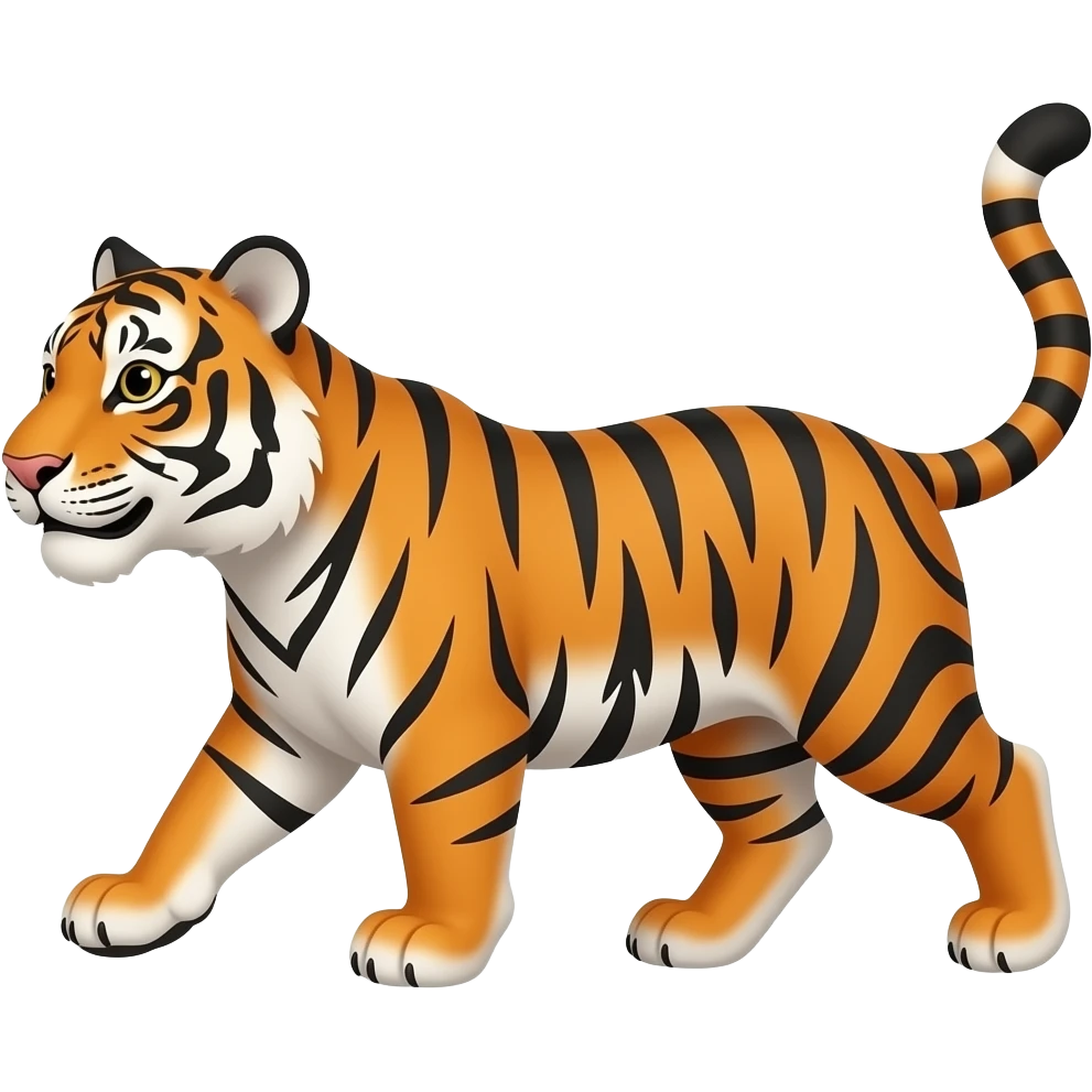 Cartoon tiger walks emoji