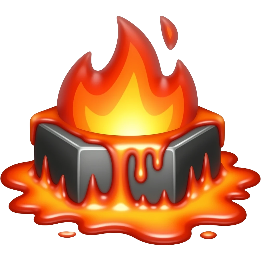 Simple red hot melting metal bars emoji